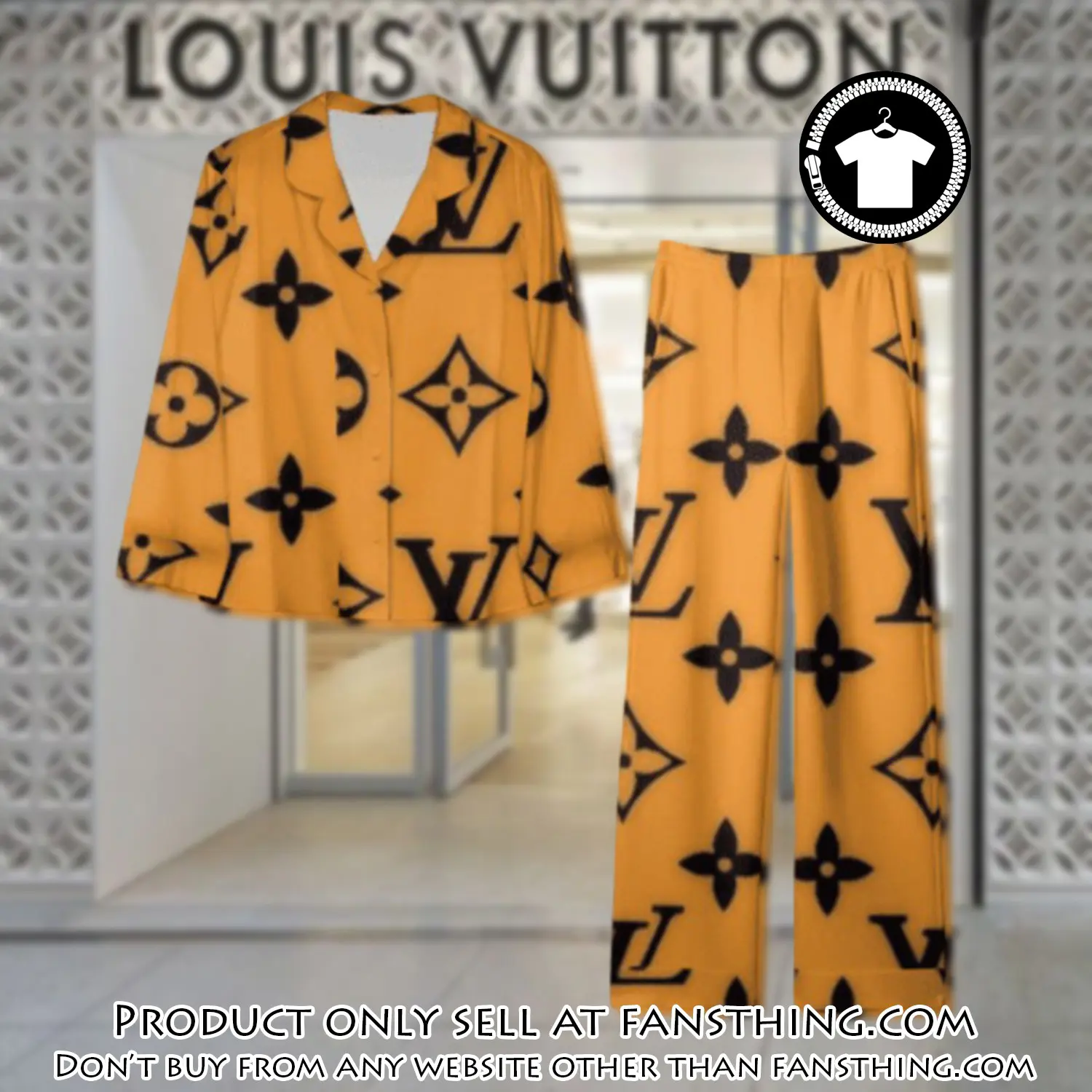 Trending luxury lv satin pajama set pjs1086 fst0716589